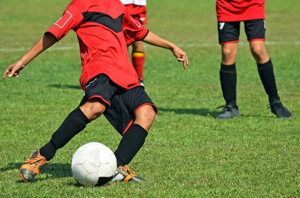 Çocuklar futbol oynayan — Stok fotoğraf