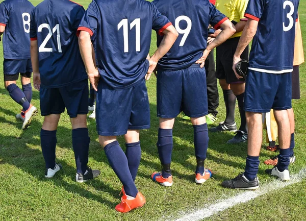 Squadra di calcio prima partita — Foto Stock