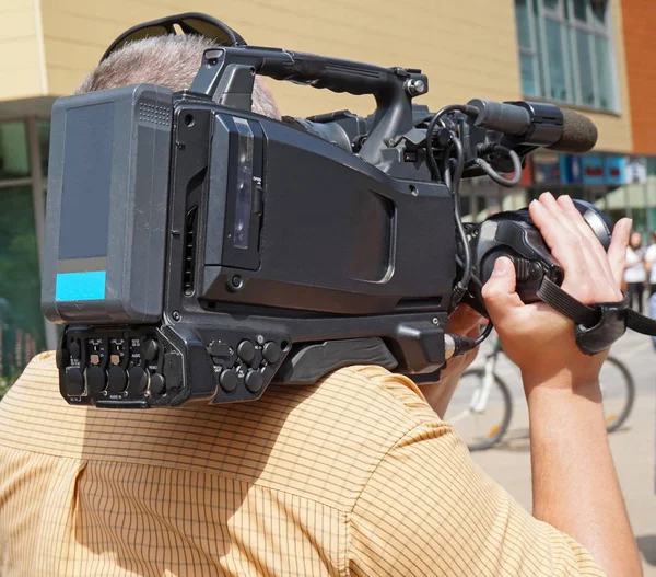 Cameraman no trabalho — Fotografia de Stock