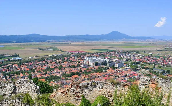 Vista de la ciudad de Rasnov, Rumania — Foto de Stock