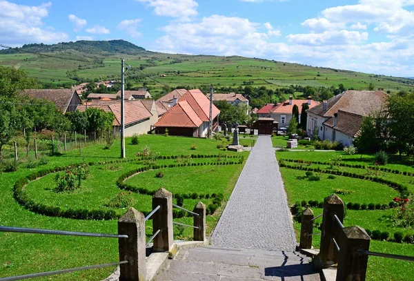 Vista del pueblo en Transilvania, Rumania —  Fotos de Stock