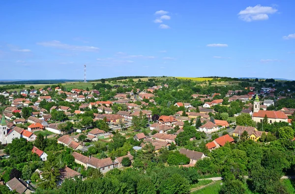 Вид сверху на венгерскую деревню — стоковое фото