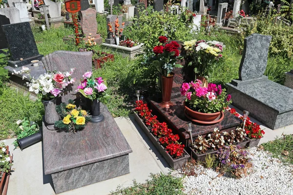 Tombstone in the public cemetery — Stock Photo, Image