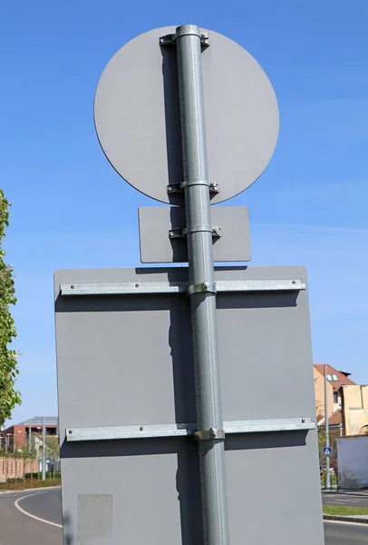 Face Arrière Des Panneaux Signalisation — Photo