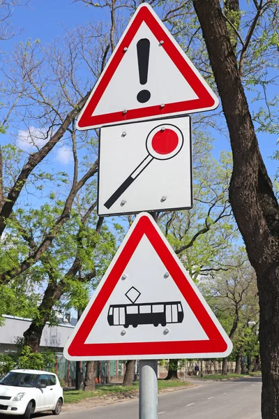 Traffic Signs Street City — Stock Photo, Image