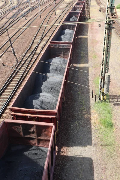 Cemento Transporte Ferroviario Vagones — Foto de Stock