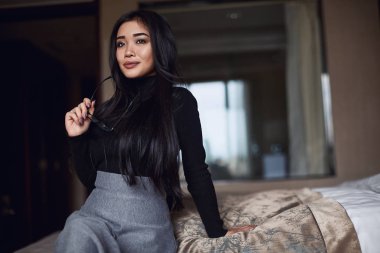 Zarif güzel iş kadın portresi