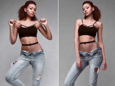 Jeans Glamor zarif siyah kadın modeli