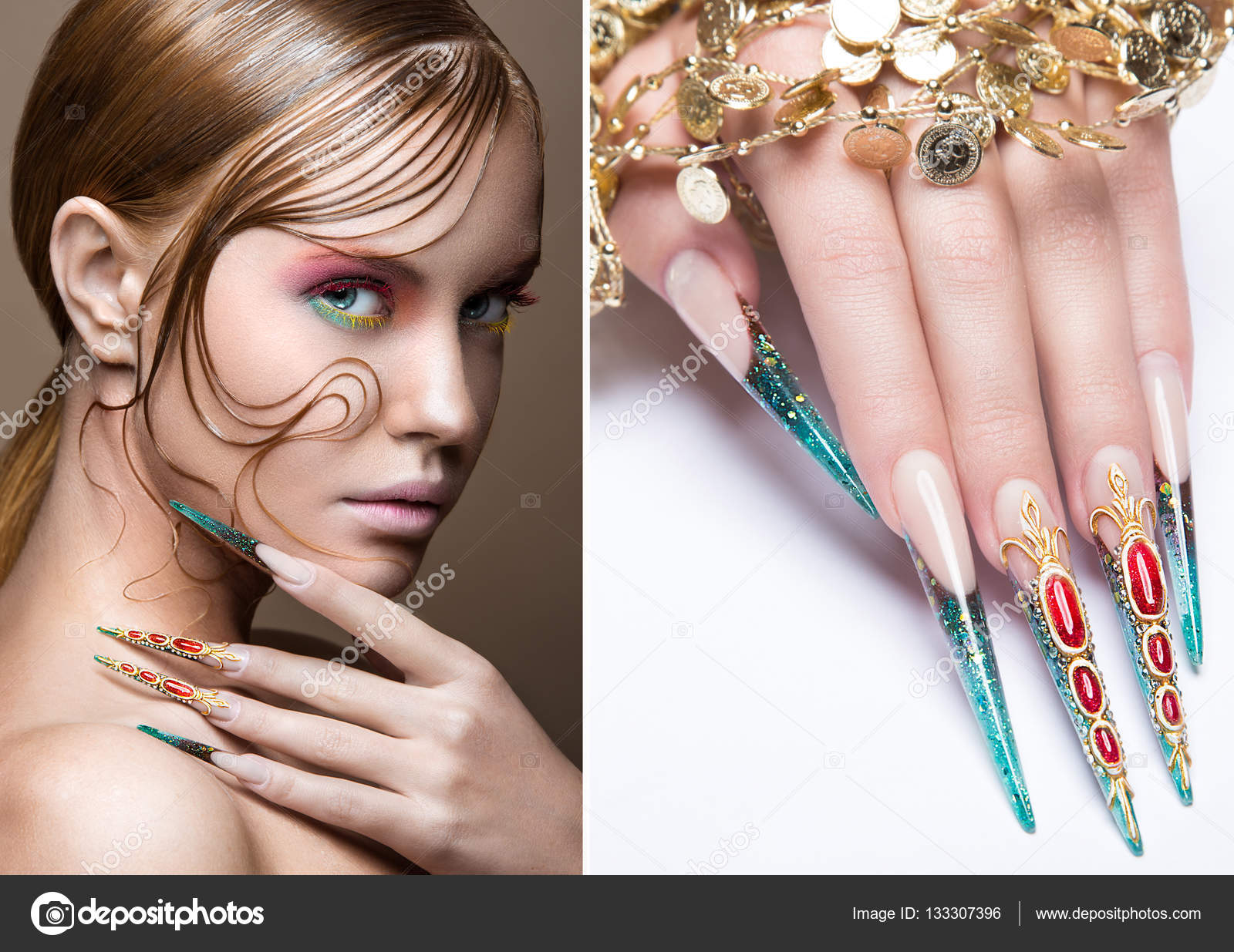 Woman Long Nails Touching Other Woman Stock Photo 191525339 | Shutterstock