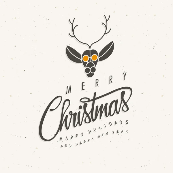 Merry Christmas! Deer illustration — Stock Vector