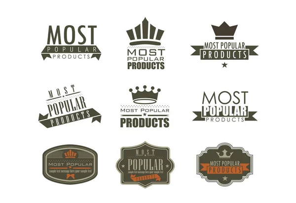 Vector Illustration Collection Most Popular Labels Stickers Collection Labels Vector — Stock Vector