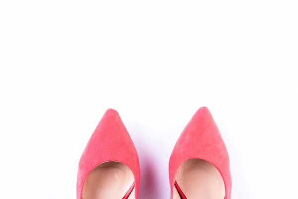 Rode Schoenen Geïsoleerd Wit — Stockfoto