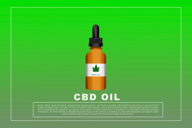 Esrar yağı veya CBD petrol konsept vektörü