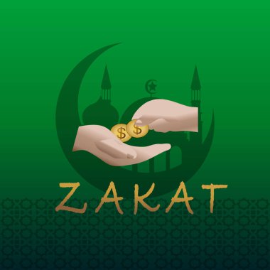 Zakat vector. Islamic content vector. Zakat is the sharing of wealth from the rich for the less fortunate clipart