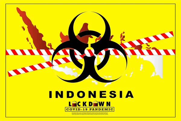 Ognisko Lub Pandemia Covid Indonezji — Wektor stockowy