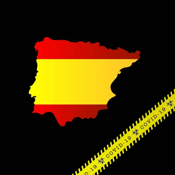 Covid Outbreak Pandemic Spain — Stock Vector