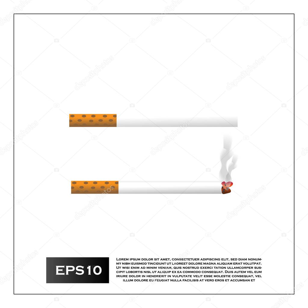 Tobacco or cigarette vector icon set