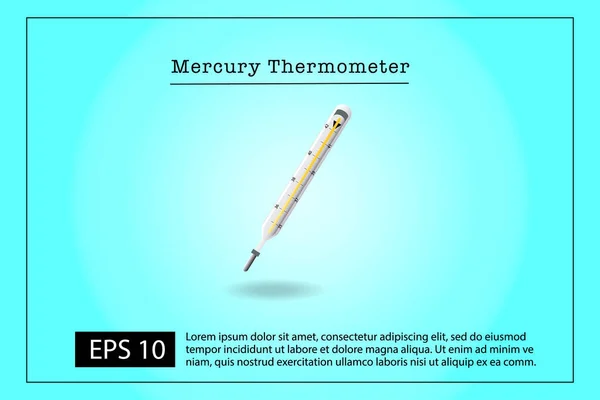 Icône Vecteur Thermomètre Mercure Isolé — Image vectorielle