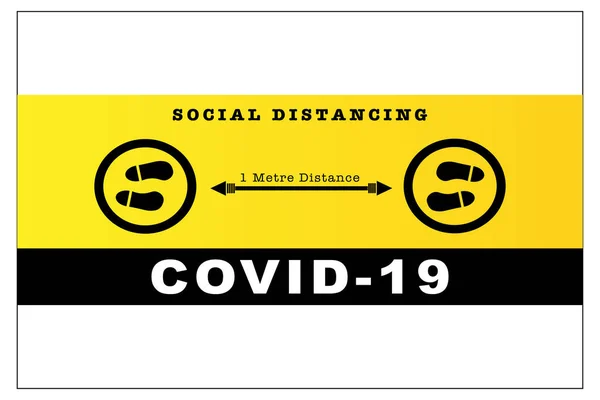 Covid Vector Pandémico Señal Distancia Social — Vector de stock