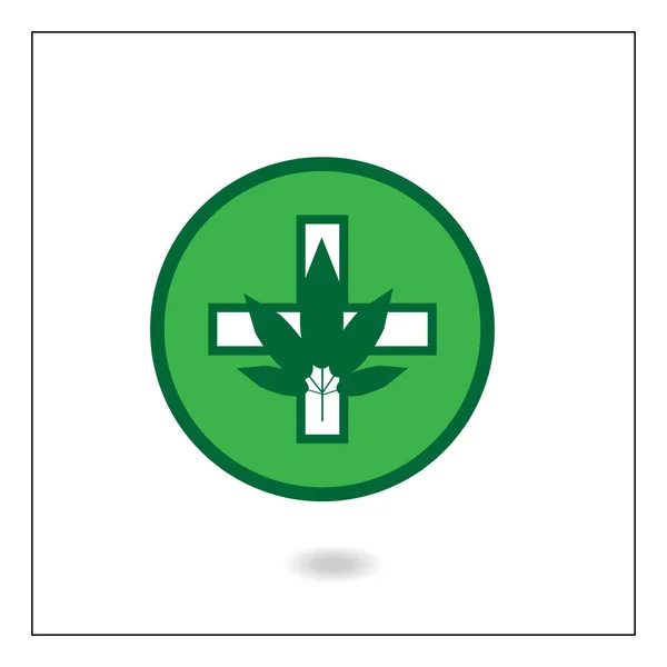 Logo Marijuana Médicale Vecteur Concept Cbd — Image vectorielle