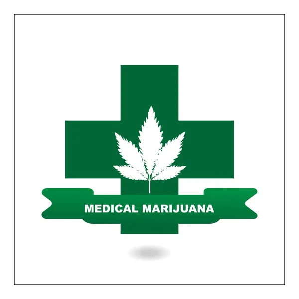 Logotipo Maconha Medicinal Vetor Conceito Cbd — Vetor de Stock