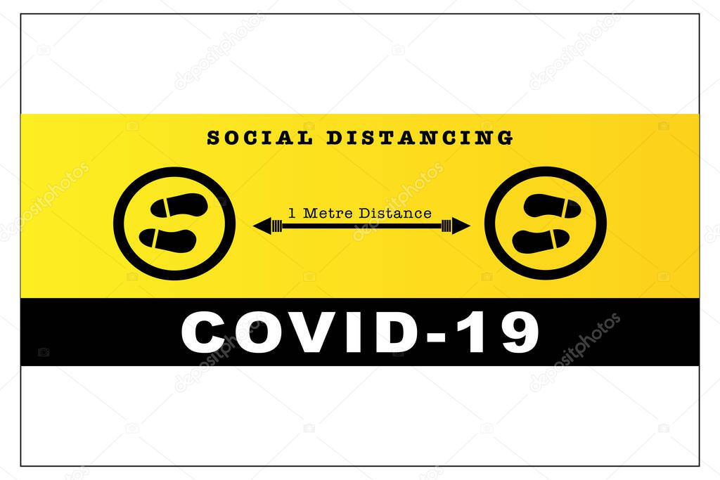 Covid-19 Pandemic Vector: Social Distance sign