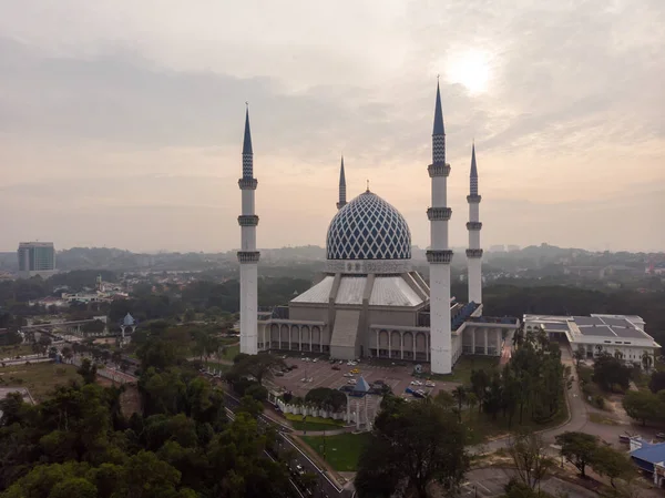 Letecký Pohled Mešitu Sultána Salahuddina Abdula Azize Shah Alam — Stock fotografie