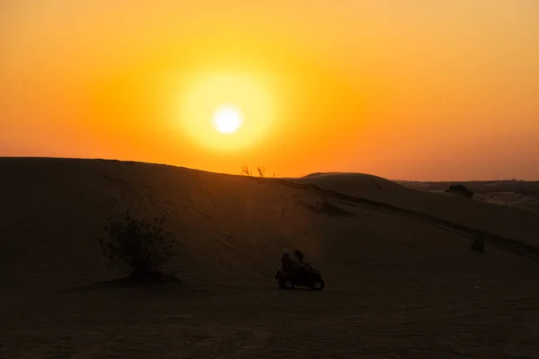 Paisajes Escénicos Del Desierto Dubái Atardecer — Foto de Stock