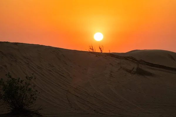 Paesaggi Panoramici Del Deserto Dubai Durante Tramonto — Foto Stock