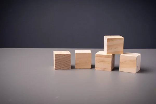 Blocs Bois Disposés Sur Une Table Avec Espace Copie — Photo