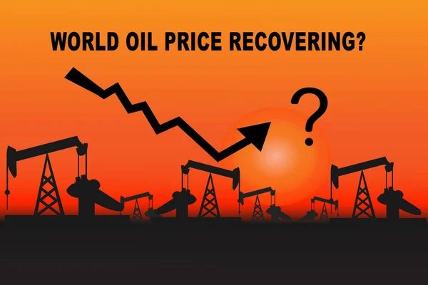 Концептуальный Вектор Восстановления Цен Нефть Вниз Затем Вверх График Восстановления — стоковый вектор