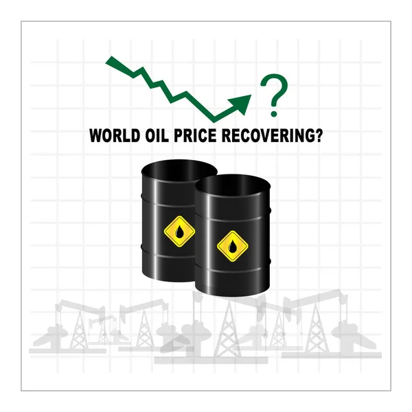 Концептуальный Вектор Восстановления Цен Нефть Вниз Затем Вверх График Восстановления — стоковый вектор