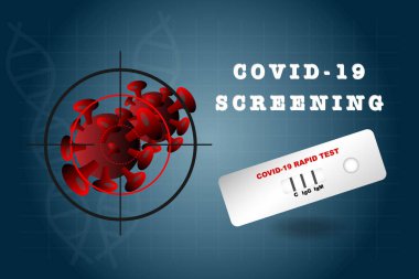 COVID-19 screening using rapid test kit vector clipart
