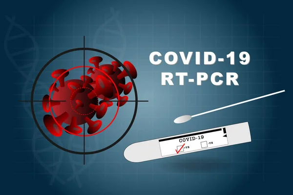 Pcr或逆转录聚合酶链反应载体检测Covid — 图库矢量图片