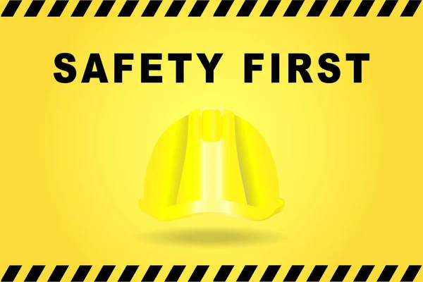 Bezpieczeństwo Pierwszy Wektor Plakatu Koncepcja Bezpieczeństwa Miejscu Pracy — Wektor stockowy