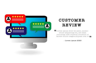 Çevrimiçi Müşteri Gözden Geçirme veya Tanımlama konsept vektörü.