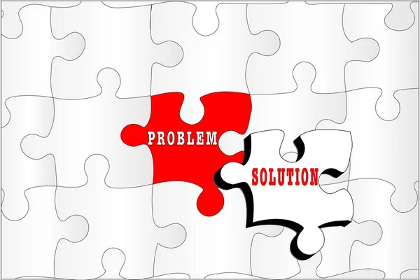 Problem Solving Solution Vector Concept Problem Solution Wordings Puzzle Pieces — Stock Vector