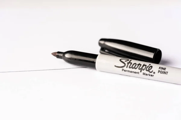 Sharpie Permanent Marker Pen Isolated White Background – Stock