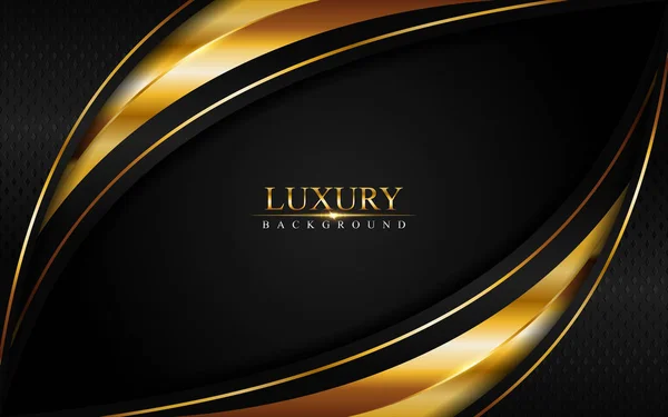 Fundo preto de luxo combinam com linhas douradas brilhantes. camada de sobreposição texturizado fundo — Vetor de Stock