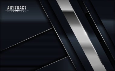 Gümüş çizgileri olan koyu gri lüks arka plan tasarımı