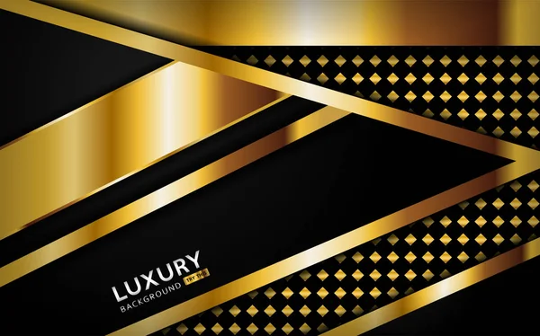 Luxurious premium black abstract background with golden lines. — Stock Vector