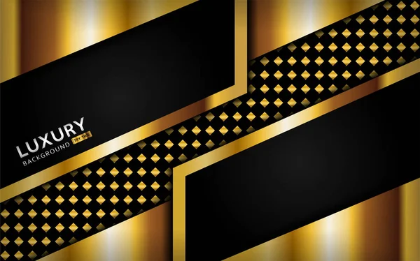 Luxuriöse Premium-schwarzen abstrakten Hintergrund mit goldenen Linien. — Stockvektor