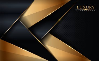 Lüks koyu ve altın soyut geometri vektör arkaplan görüntüleri. Vektör illüstrasyonu