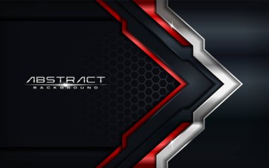 Modern fütüristik arka plan vektörü koyu lacivert ve soyut stil tasarımlı gölge siyah uzay katmanı üzerine. Grafik vektörü