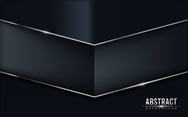 Gümüş çizgileri olan koyu gri soyut bir arka plan tasarımı. Modern arkaplan tasarımı.