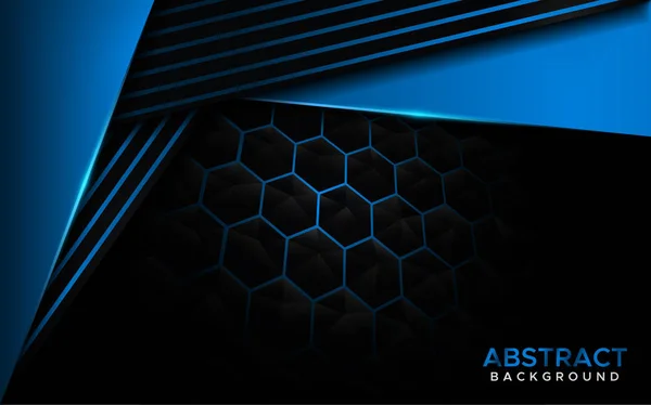 青の線で未来的な現代的な青の背景 概要背景テンプレートデザイン — ストックベクタ