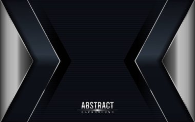 Gümüş çizgileri olan koyu gri soyut bir arka plan tasarımı. Modern arkaplan tasarımı.