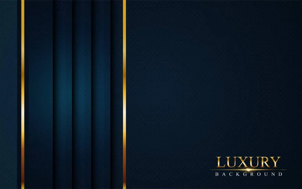 Luxurious Dark Navy Blue Background Golden Lines Elegant Modern Background — Stock Vector