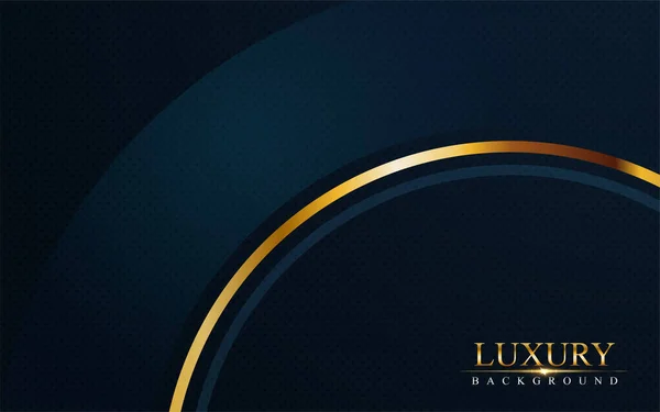 Luxurious Dark Navy Blue Background Golden Lines Elegant Modern Background — Stock Vector