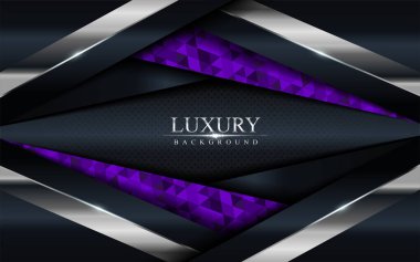 Mor mozaik ve gümüş çizgiler tasarlanmış lüks koyu bir arka plan. Modern soyut arkaplan tasarımı.